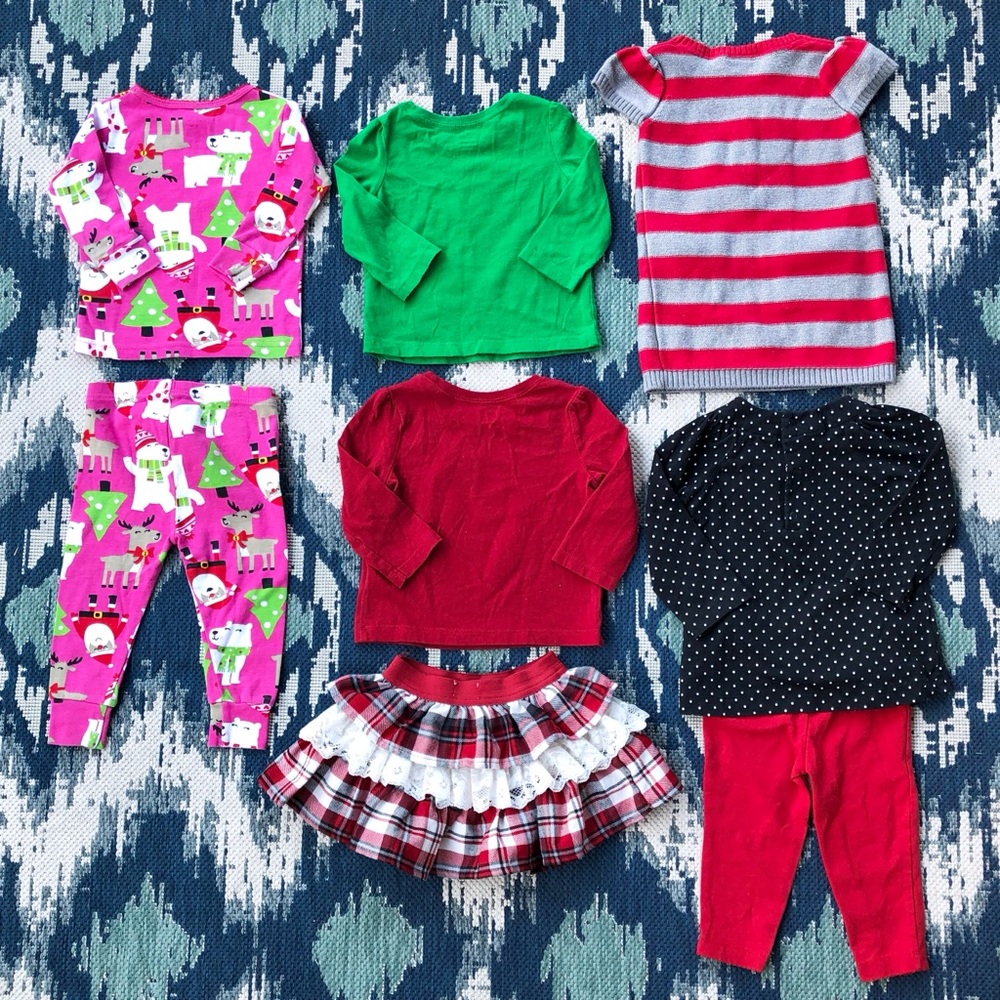 Christmas Bundle 12M Baby Girls EUC-8 Pieces!🎄❤️ - Picture 2 of 5